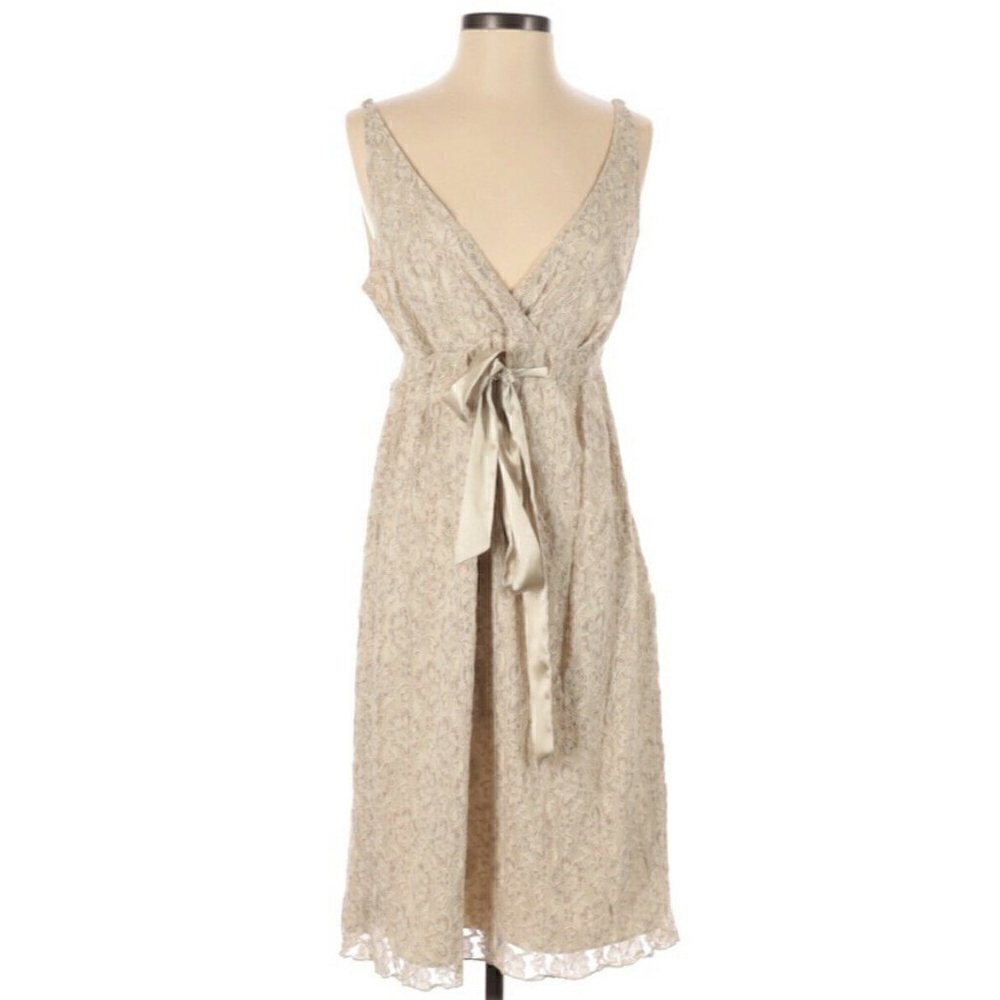 New York & Company Tan Cocktail Dress Women’s Sz 6
